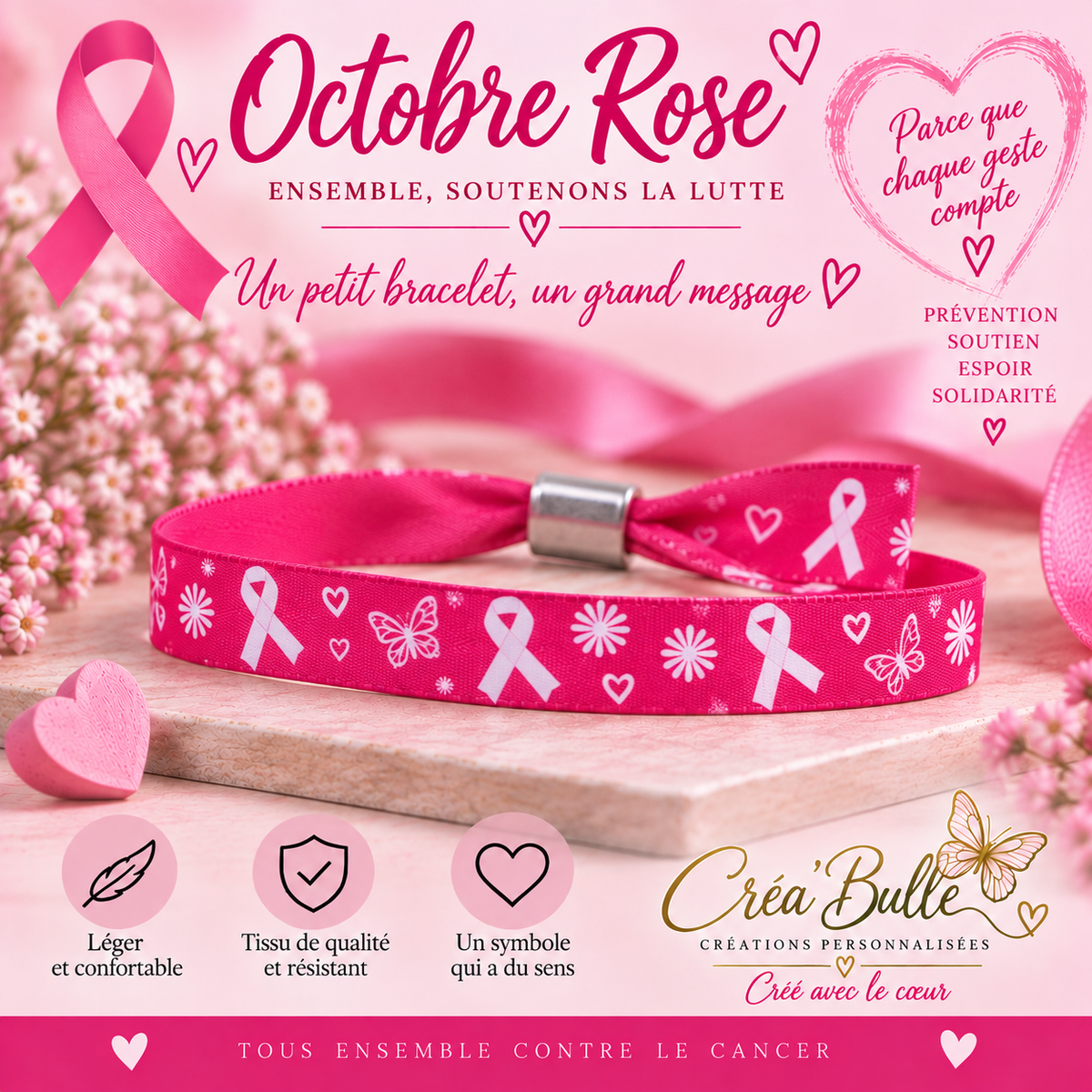 Bracelet  réglable en tissus