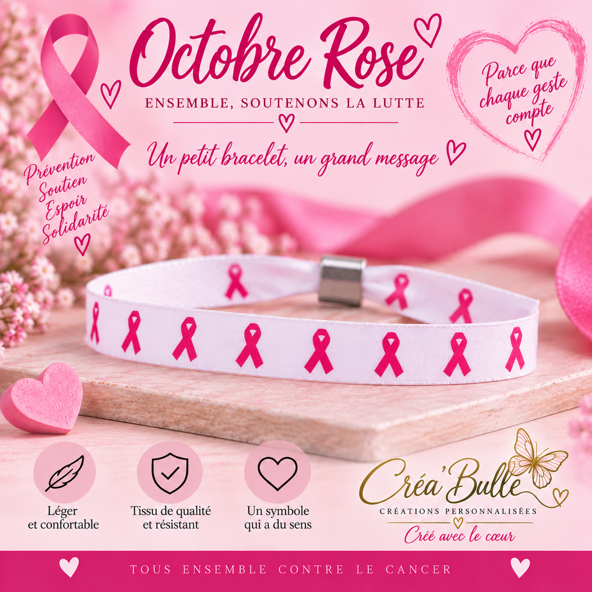 Bracelet  réglable en tissus