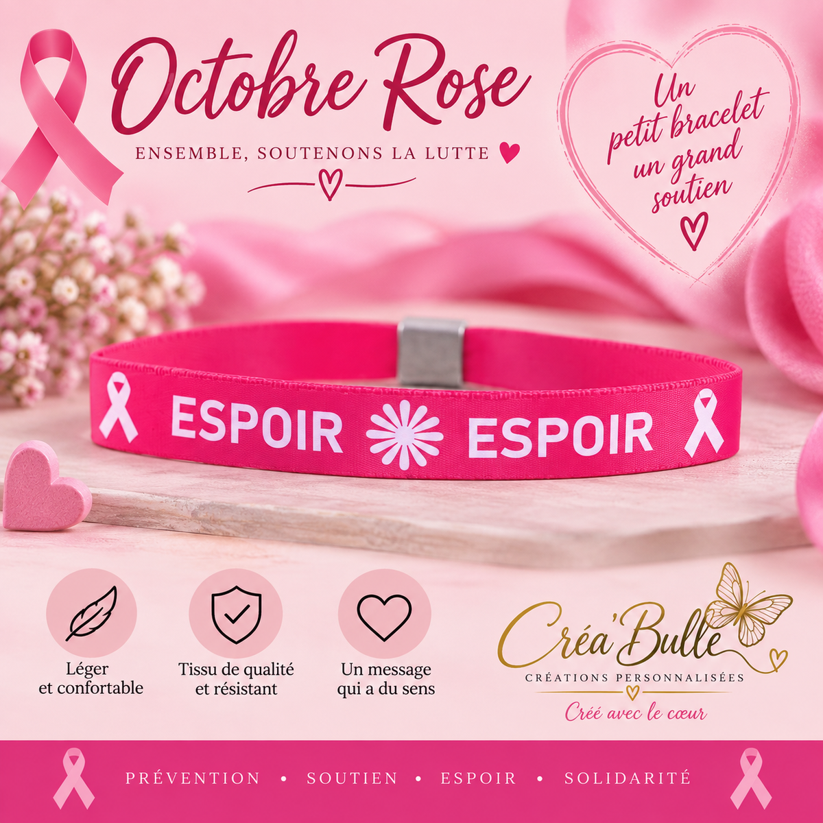 Bracelet  réglable en tissus
