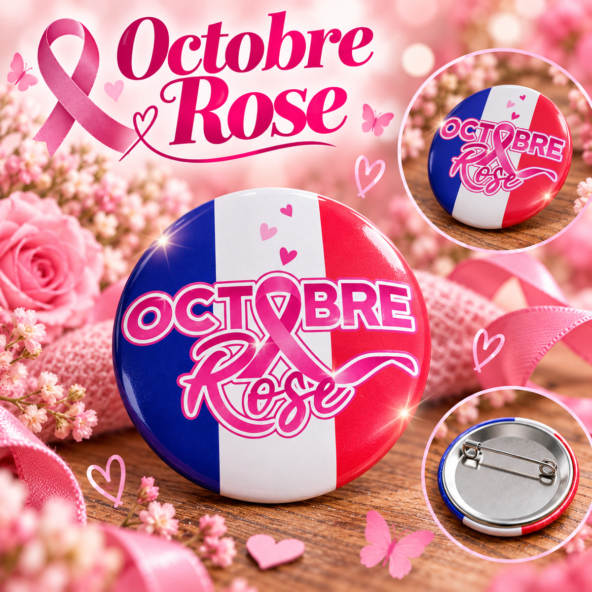 Badges Octobre Rose