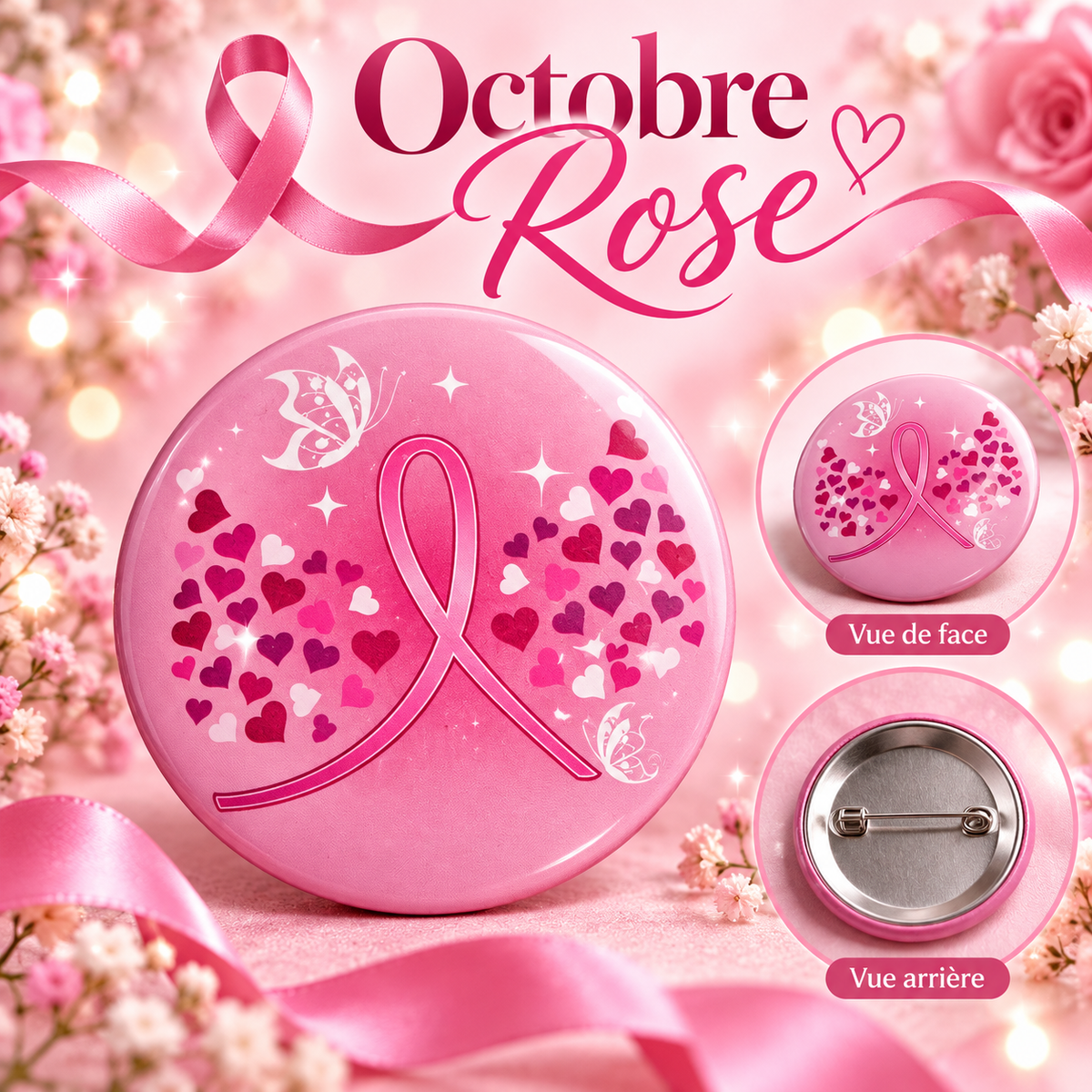 Badges Octobre Rose