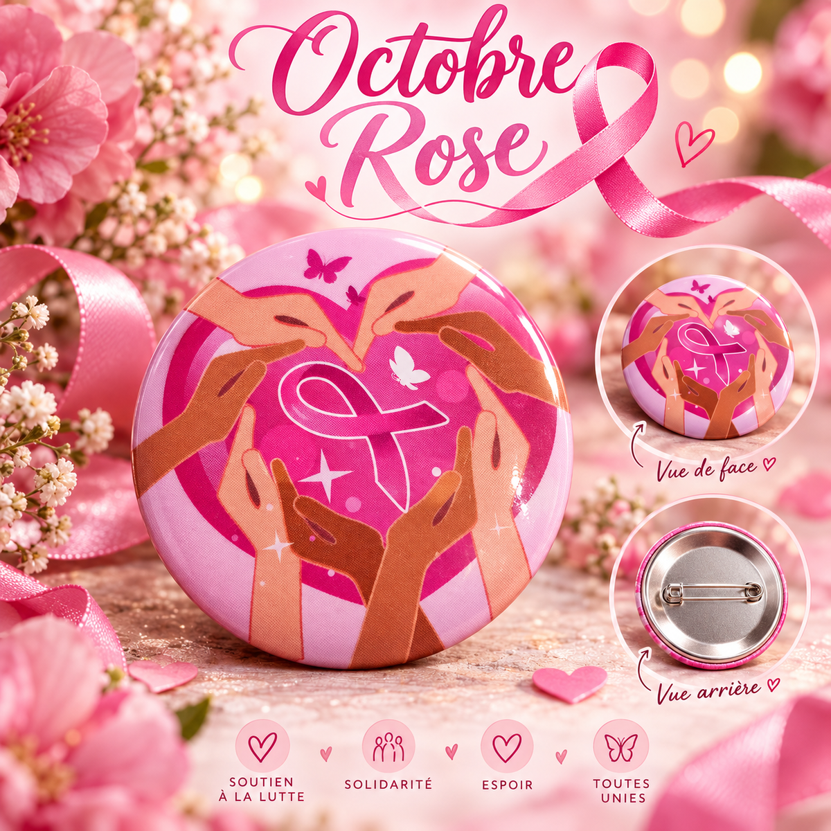 Badges Octobre Rose