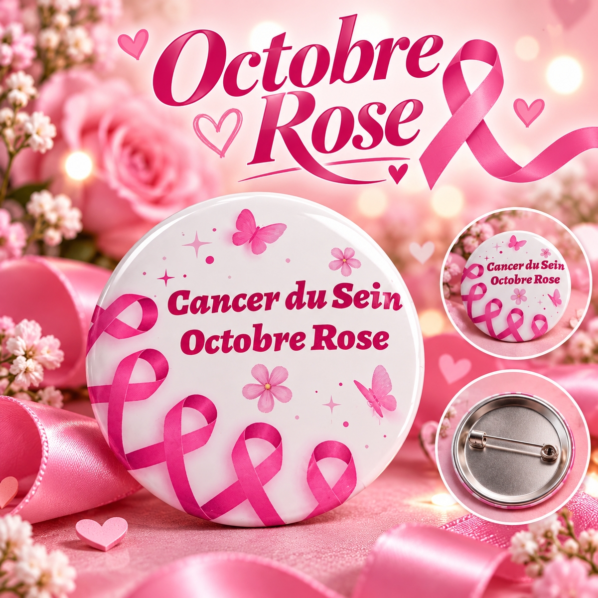 Badges Octobre Rose