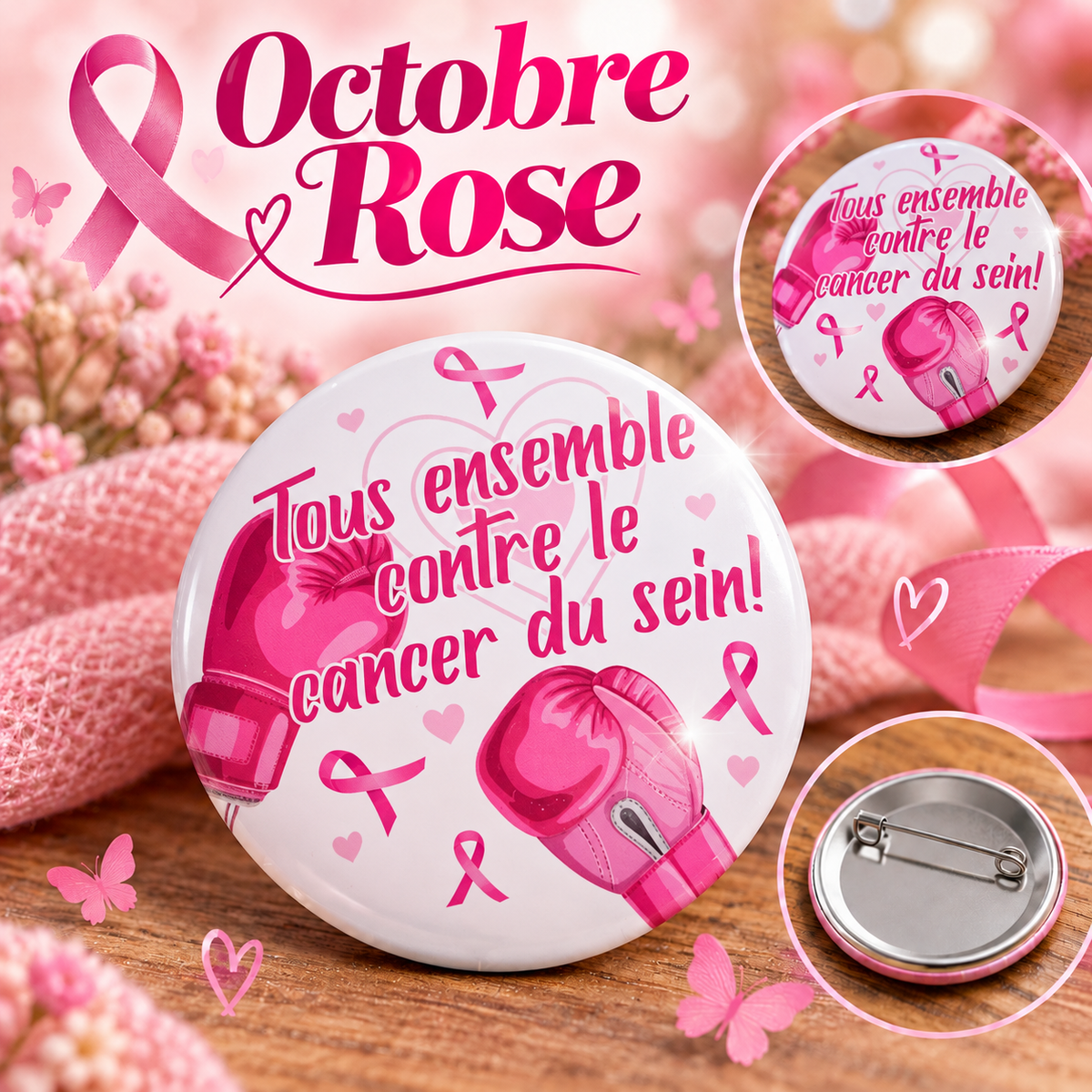 Badges Octobre Rose