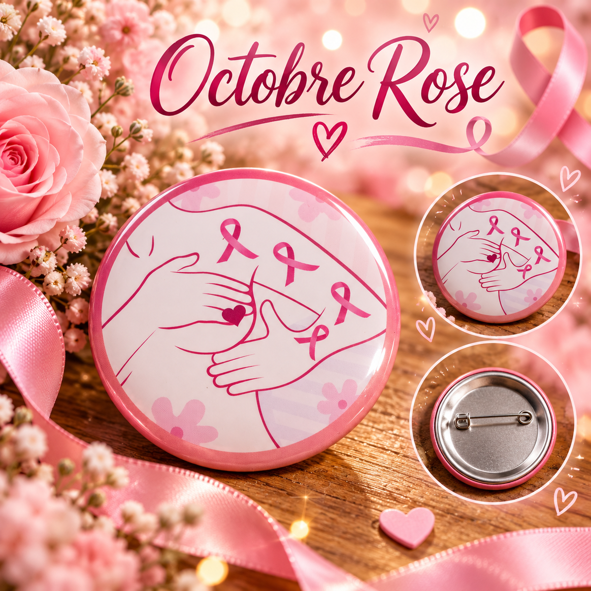 Badges Octobre Rose