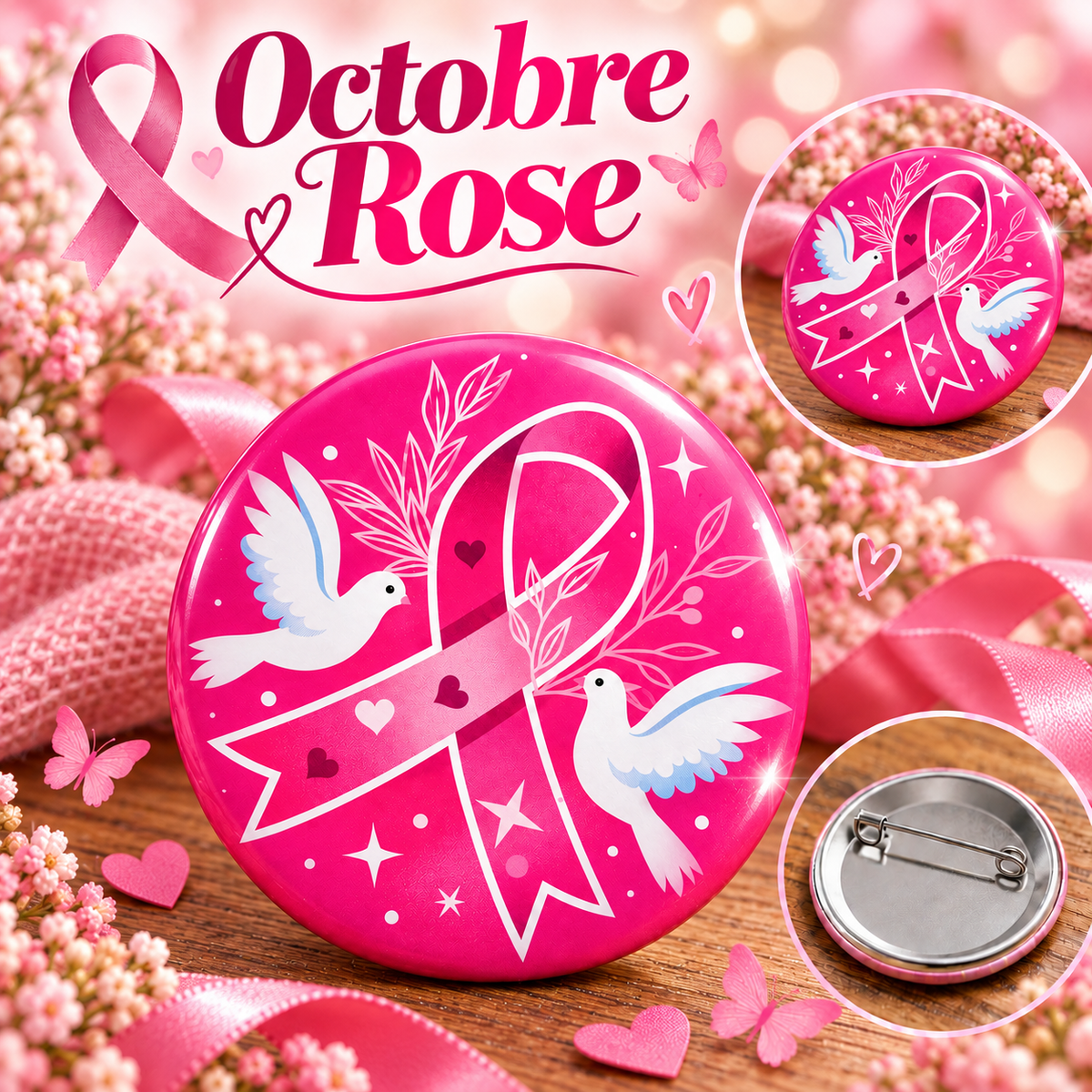 Badges Octobre Rose