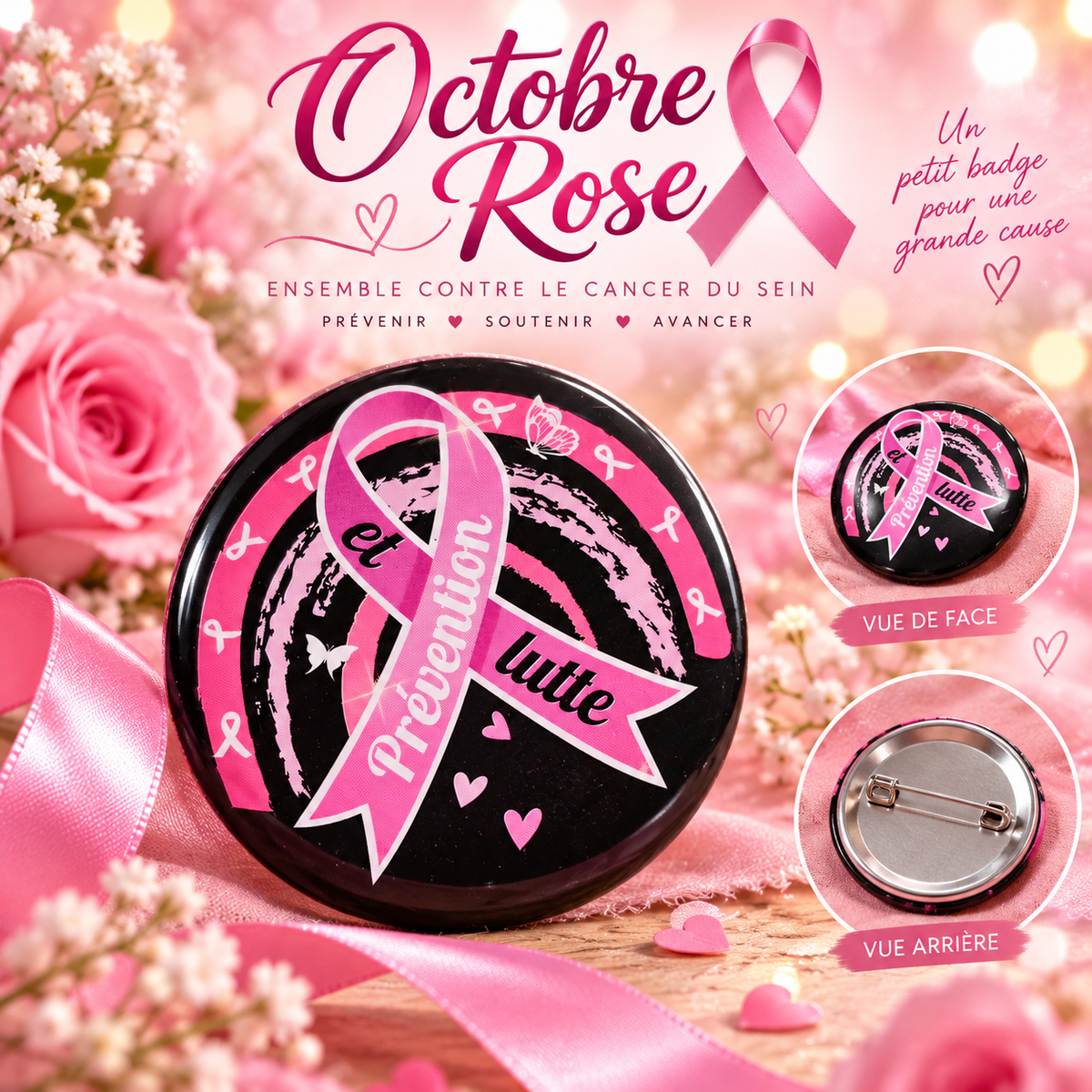 Badges Octobre Rose