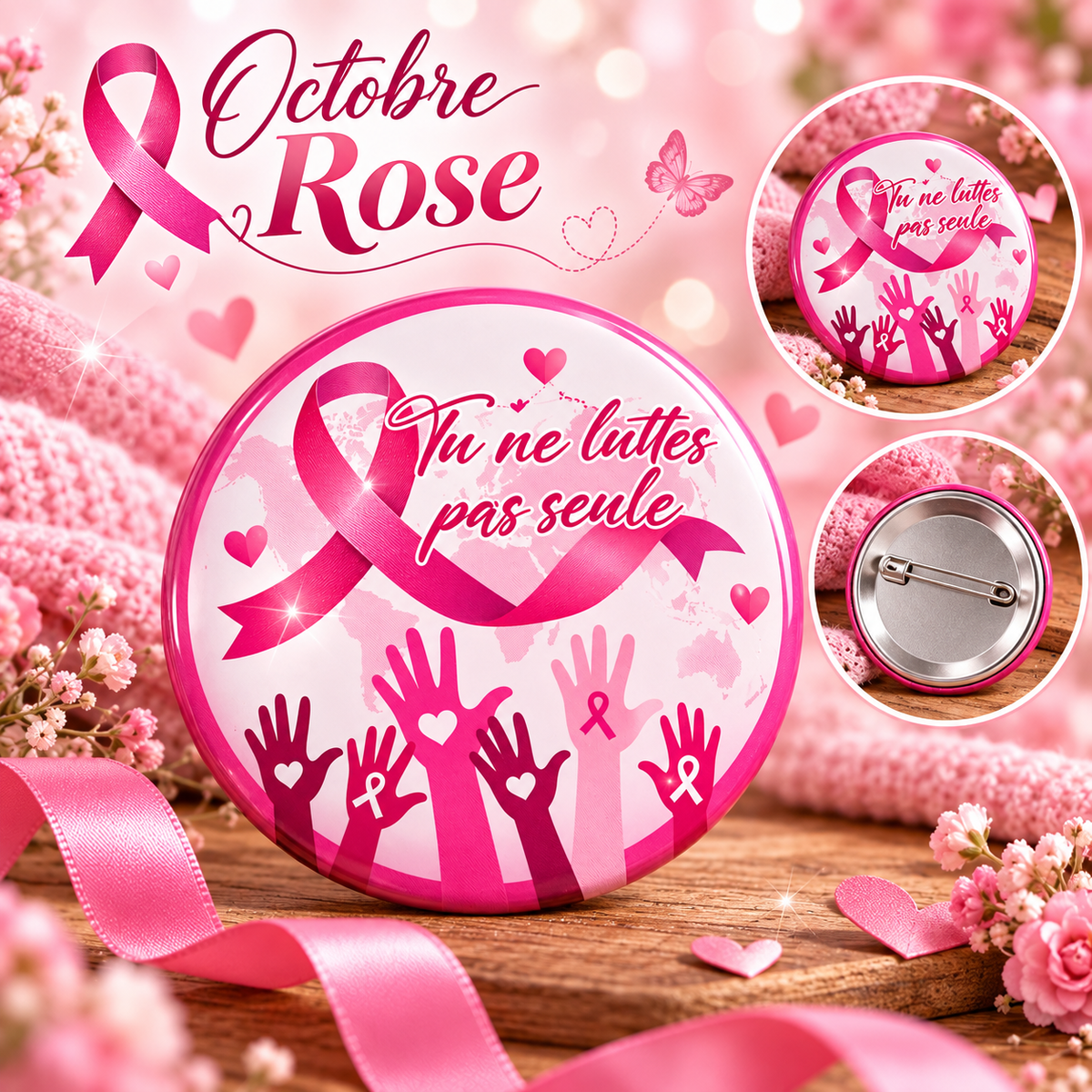 Badges Octobre Rose