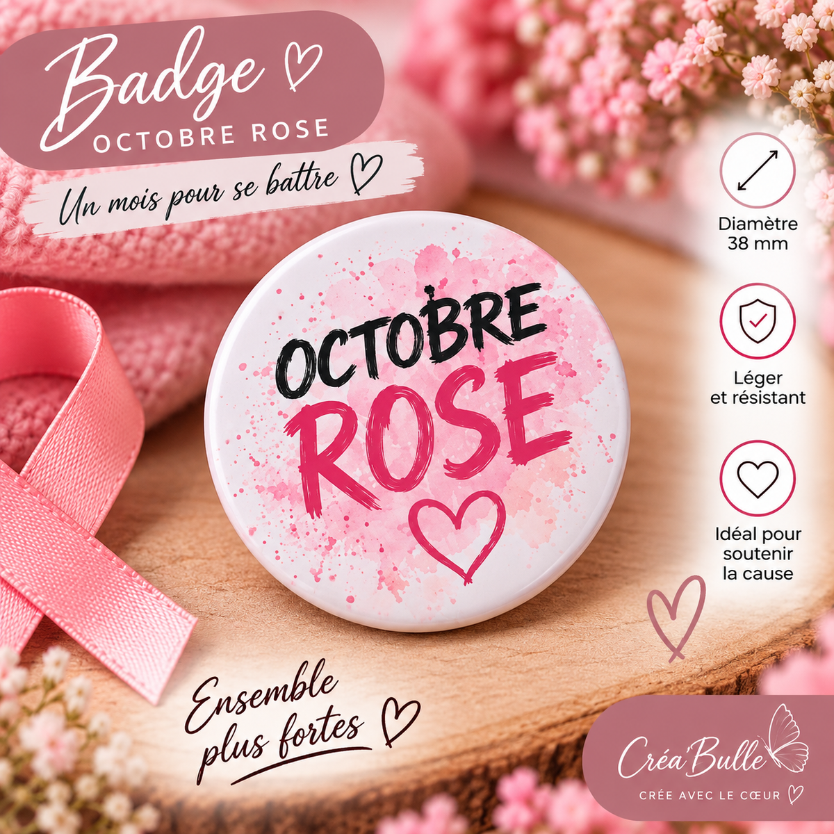 Badges Octobre Rose