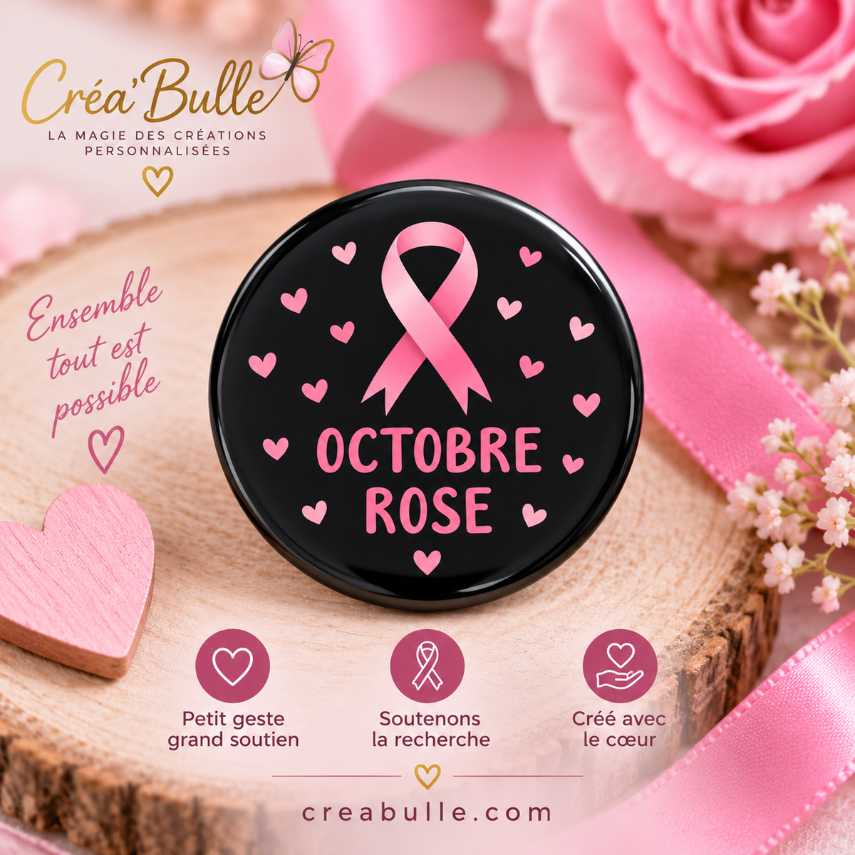 Badge Octobre Rose