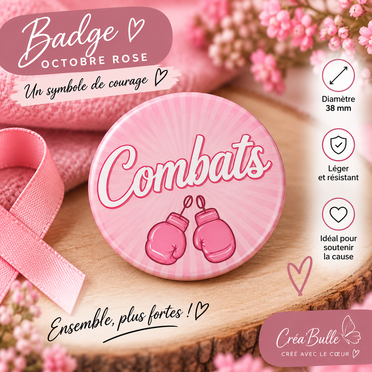 Badges Octobre Rose