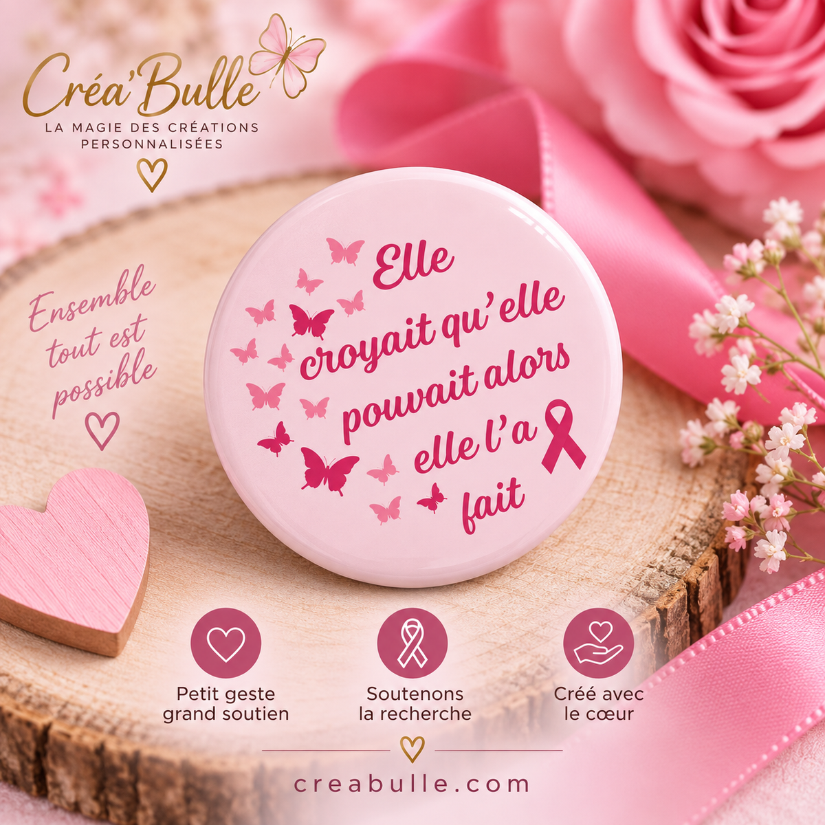 Badge Octobre Rose