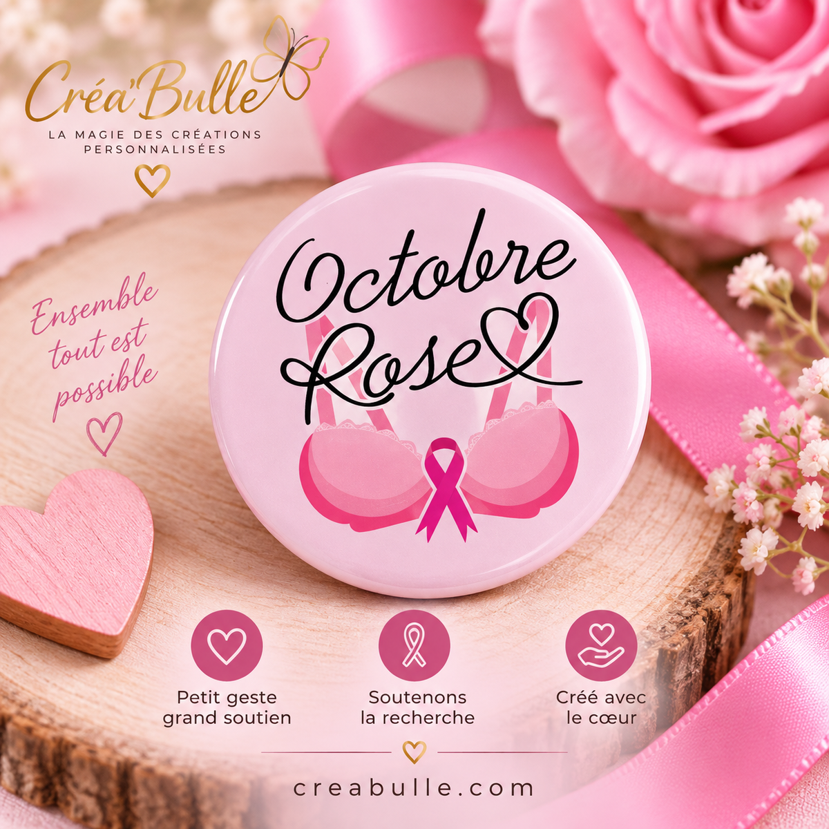 Badge Octobre Rose