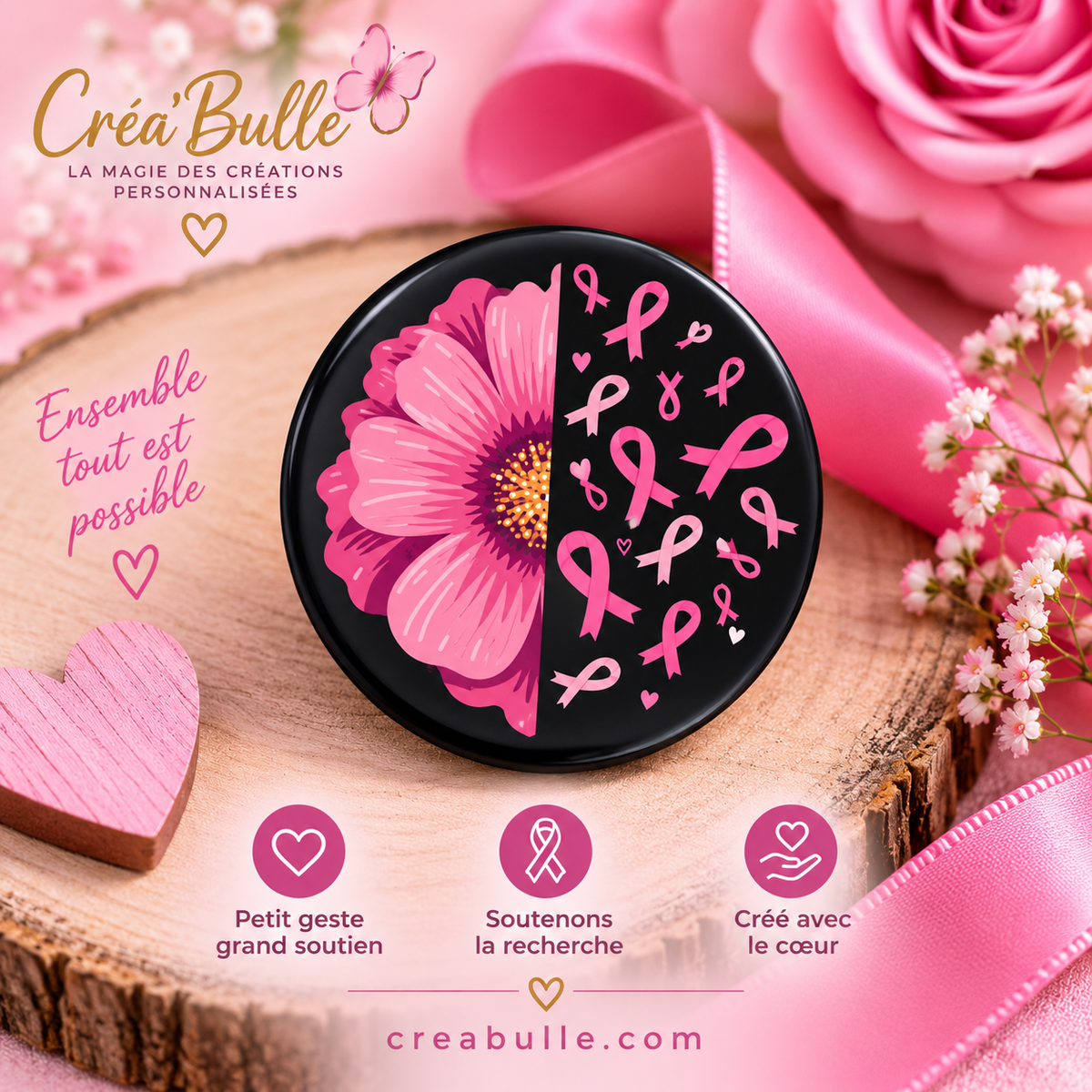 Badge Octobre Rose
