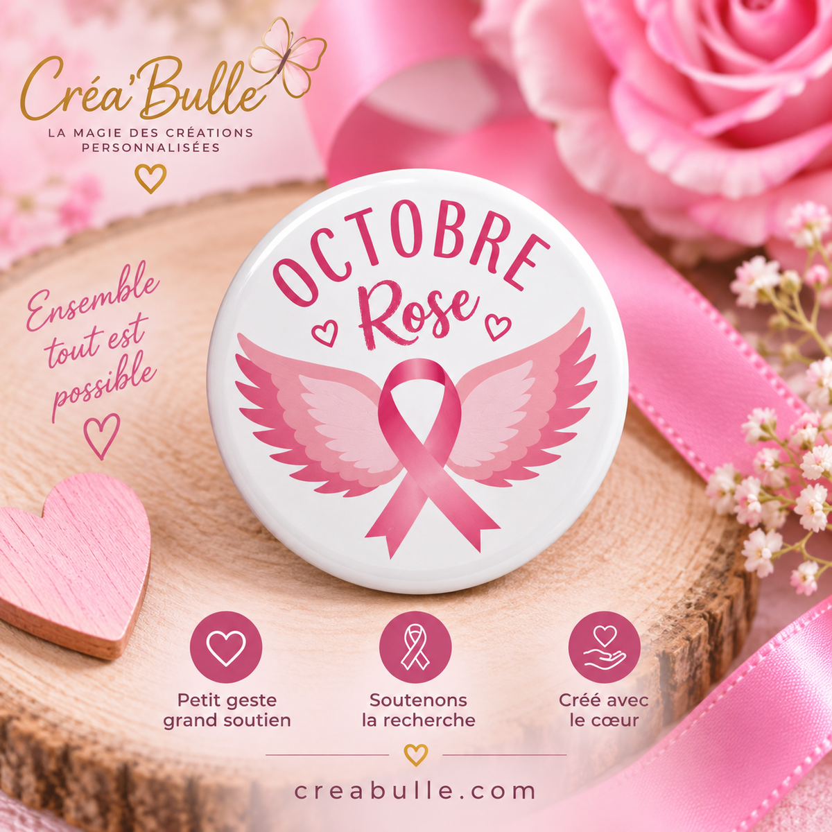 Badge Octobre Rose