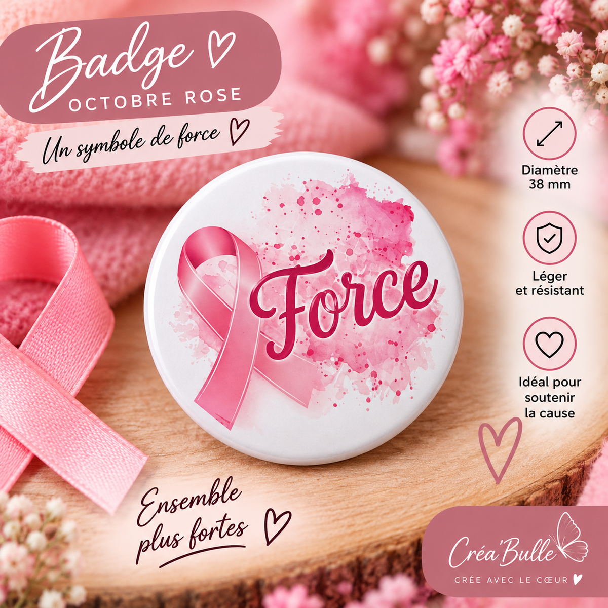 Badges Octobre Rose