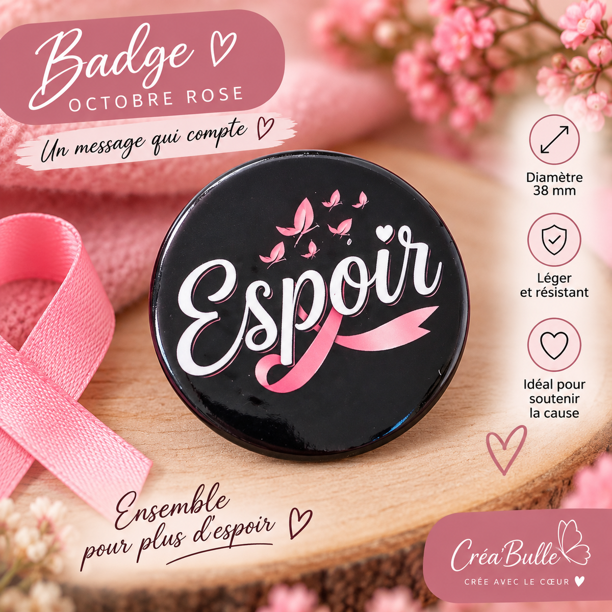 Badges Octobre Rose