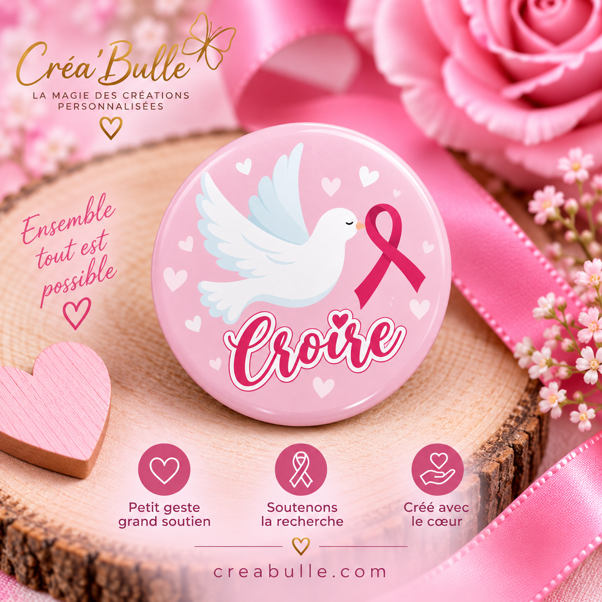 Badge Octobre Rose
