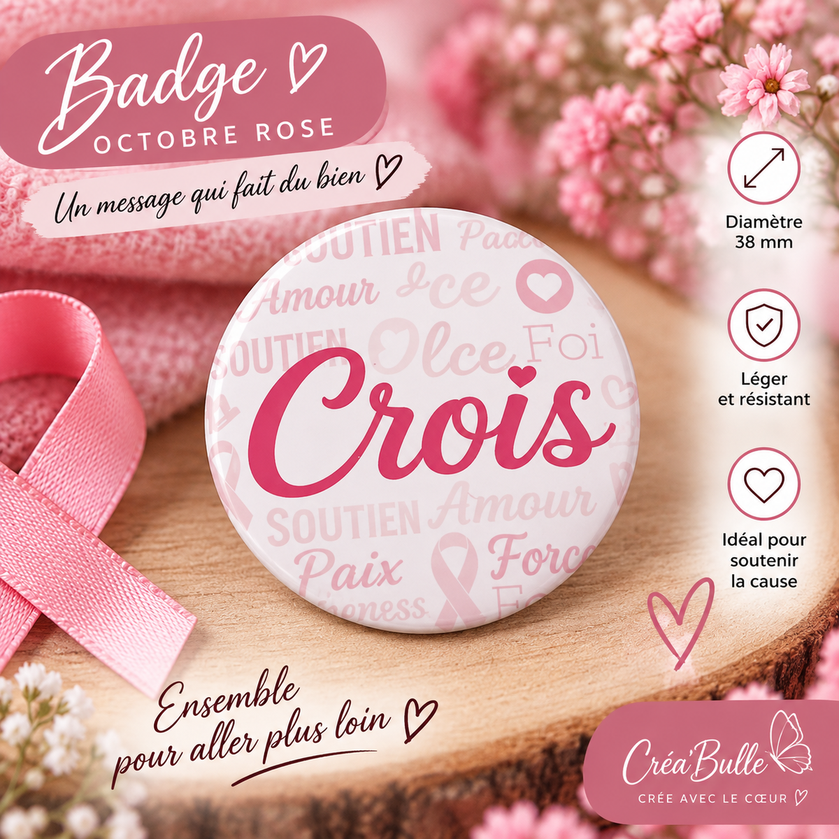 Badges Octobre Rose