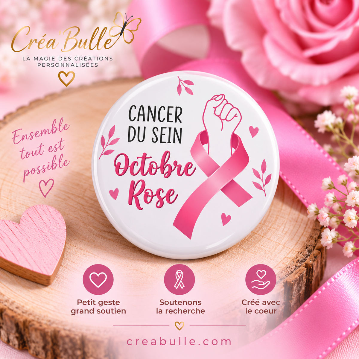 Badge Octobre Rose