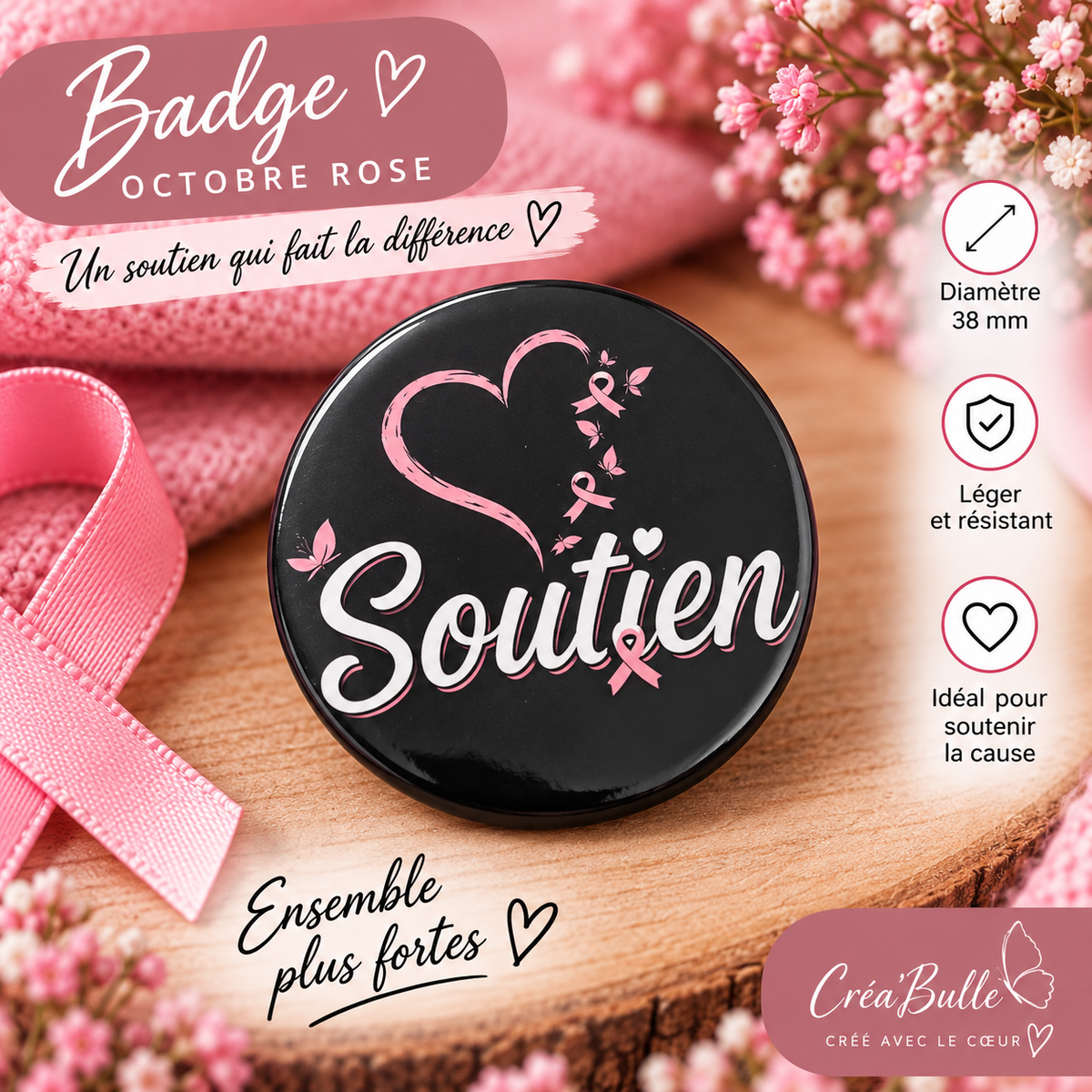 Badges Octobre Rose