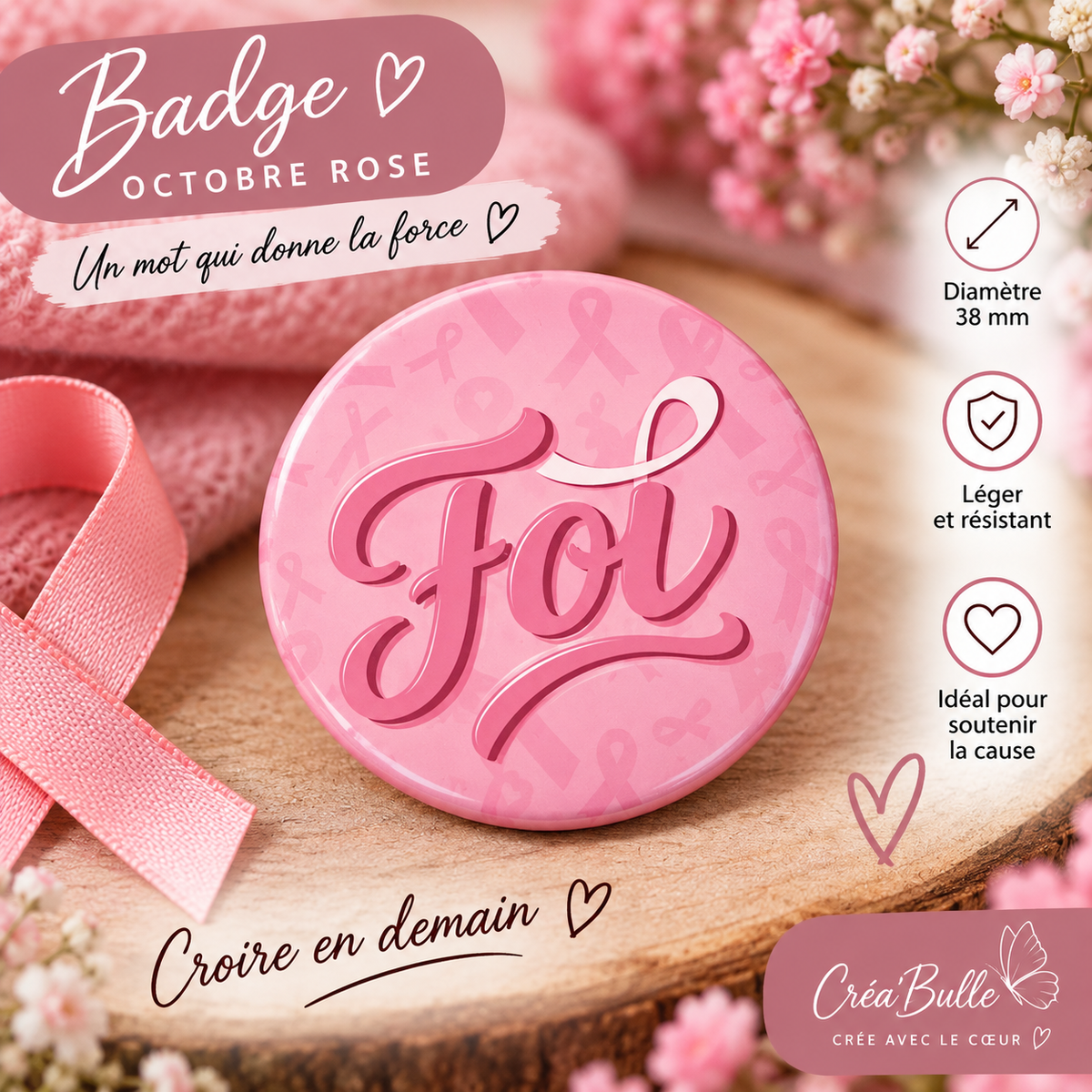 Badges Octobre Rose