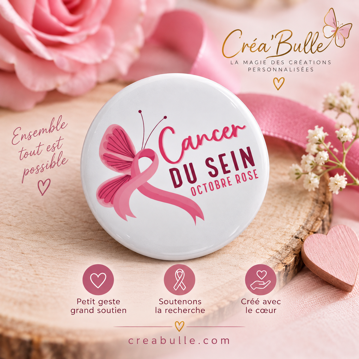 Badge Octobre Rose