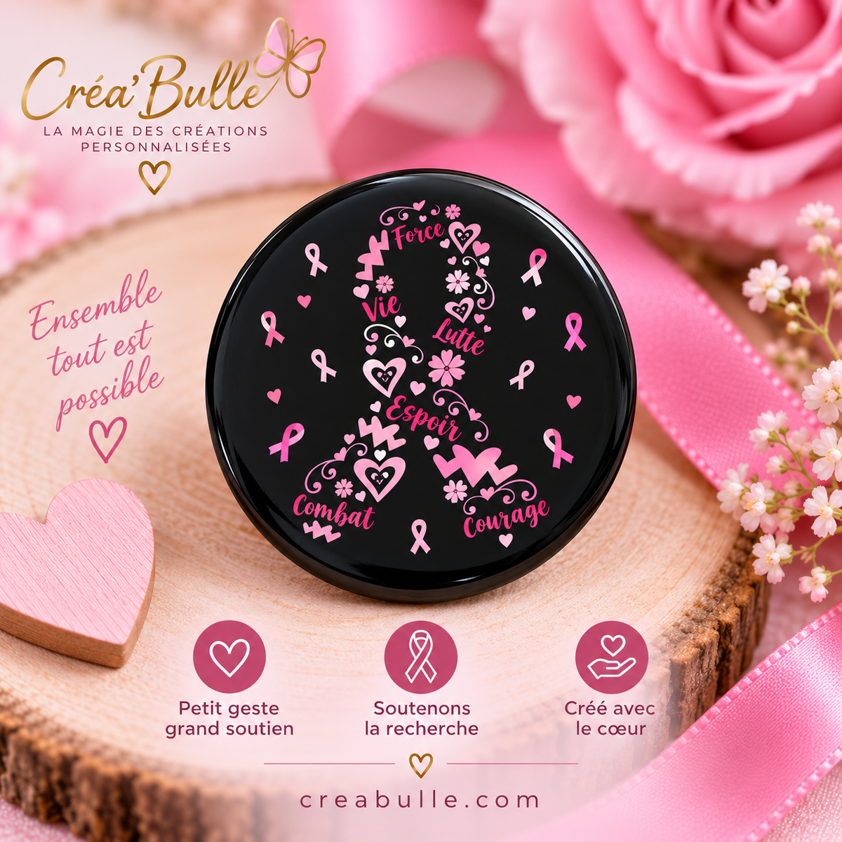 Badge Octobre Rose
