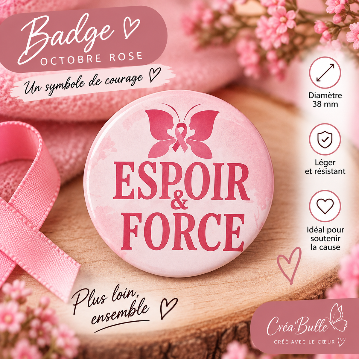 Badges Octobre Rose