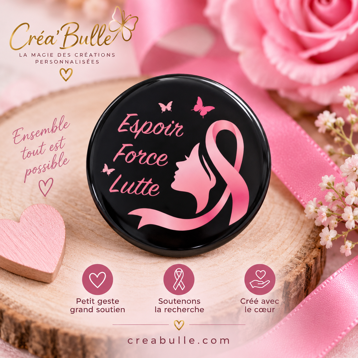 Badge Octobre Rose