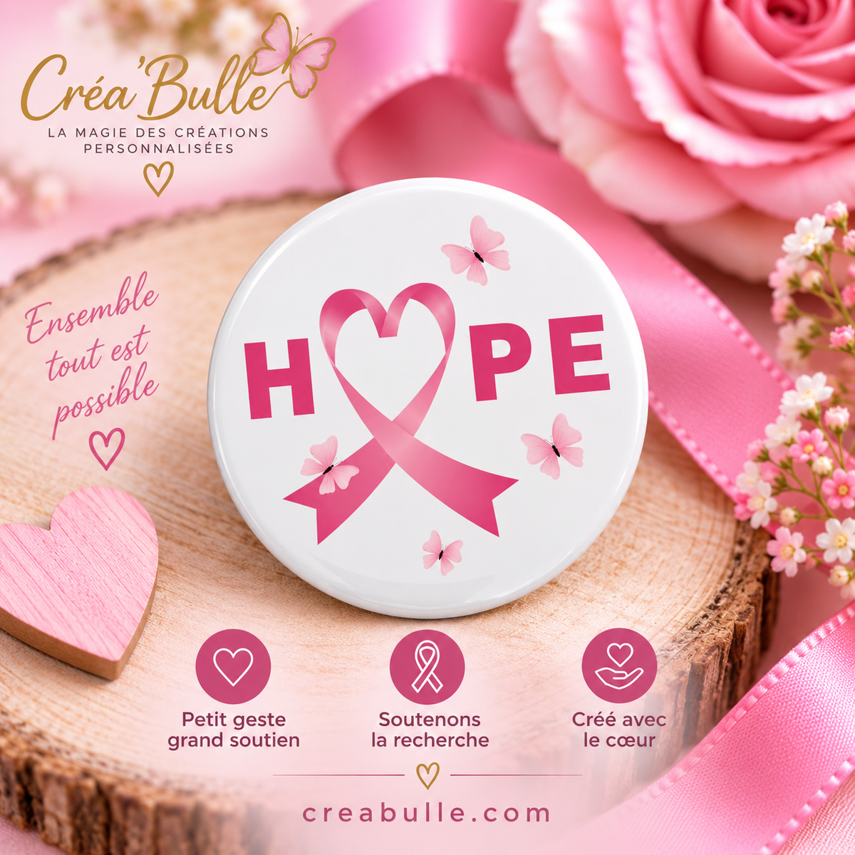 Badge Octobre Rose