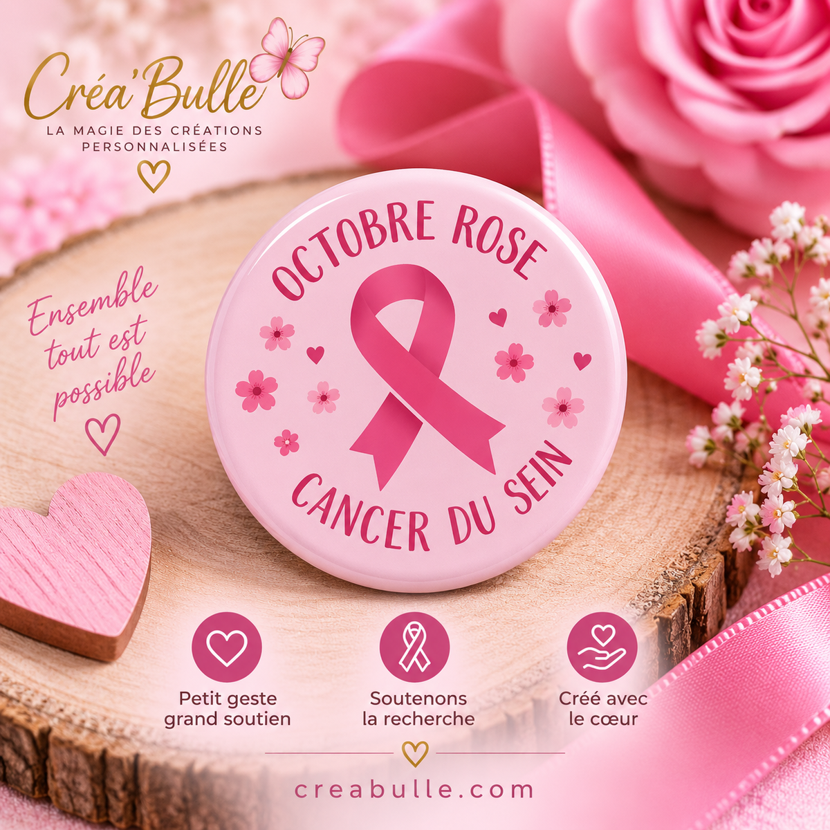Badge Octobre Rose