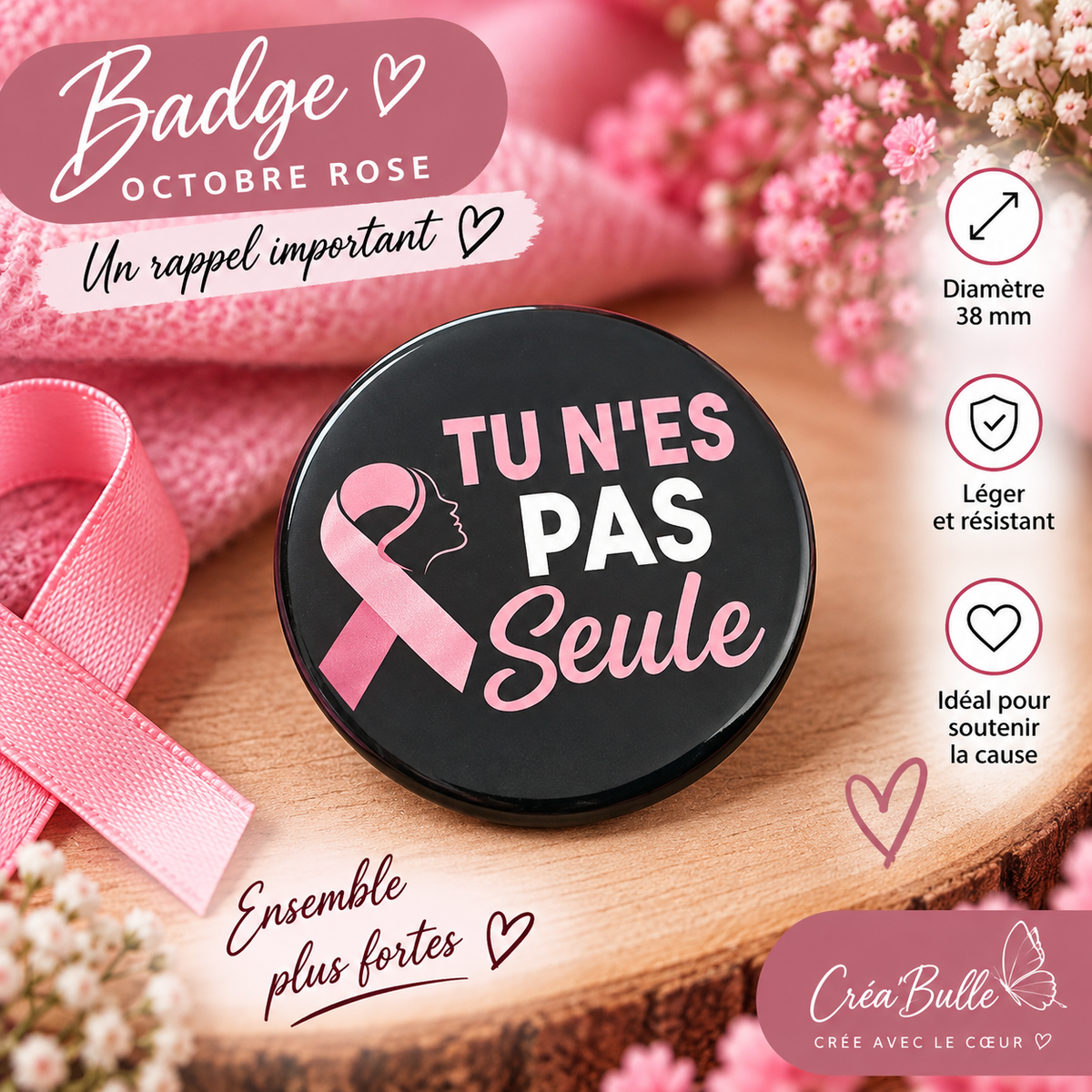 Badges Octobre Rose