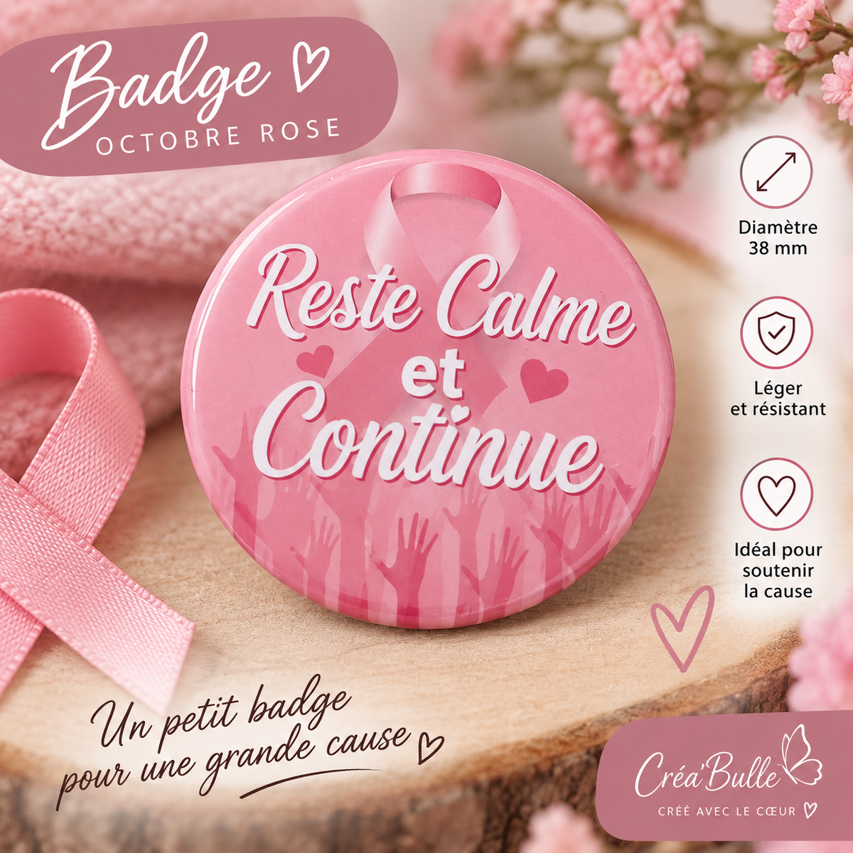 Badges Octobre Rose