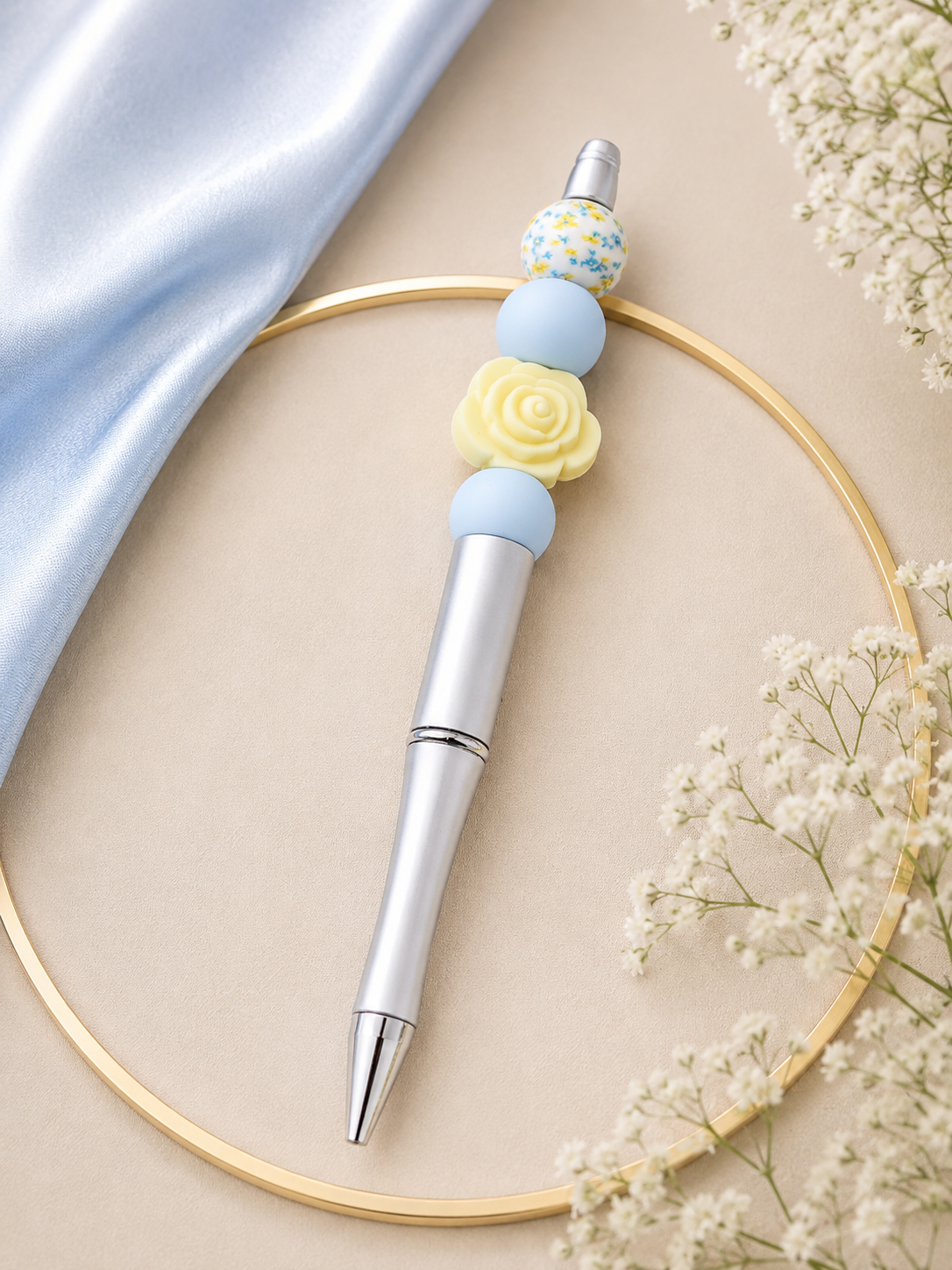 Stylos à Perles En Silicone Fleurs