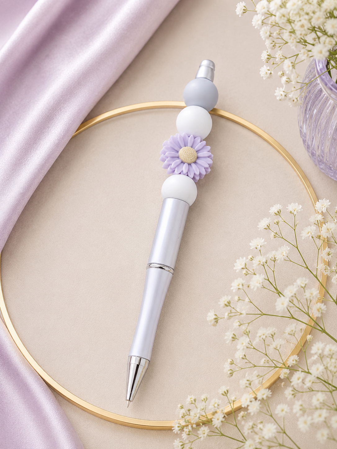 Stylos à Perles En Silicone Fleurs