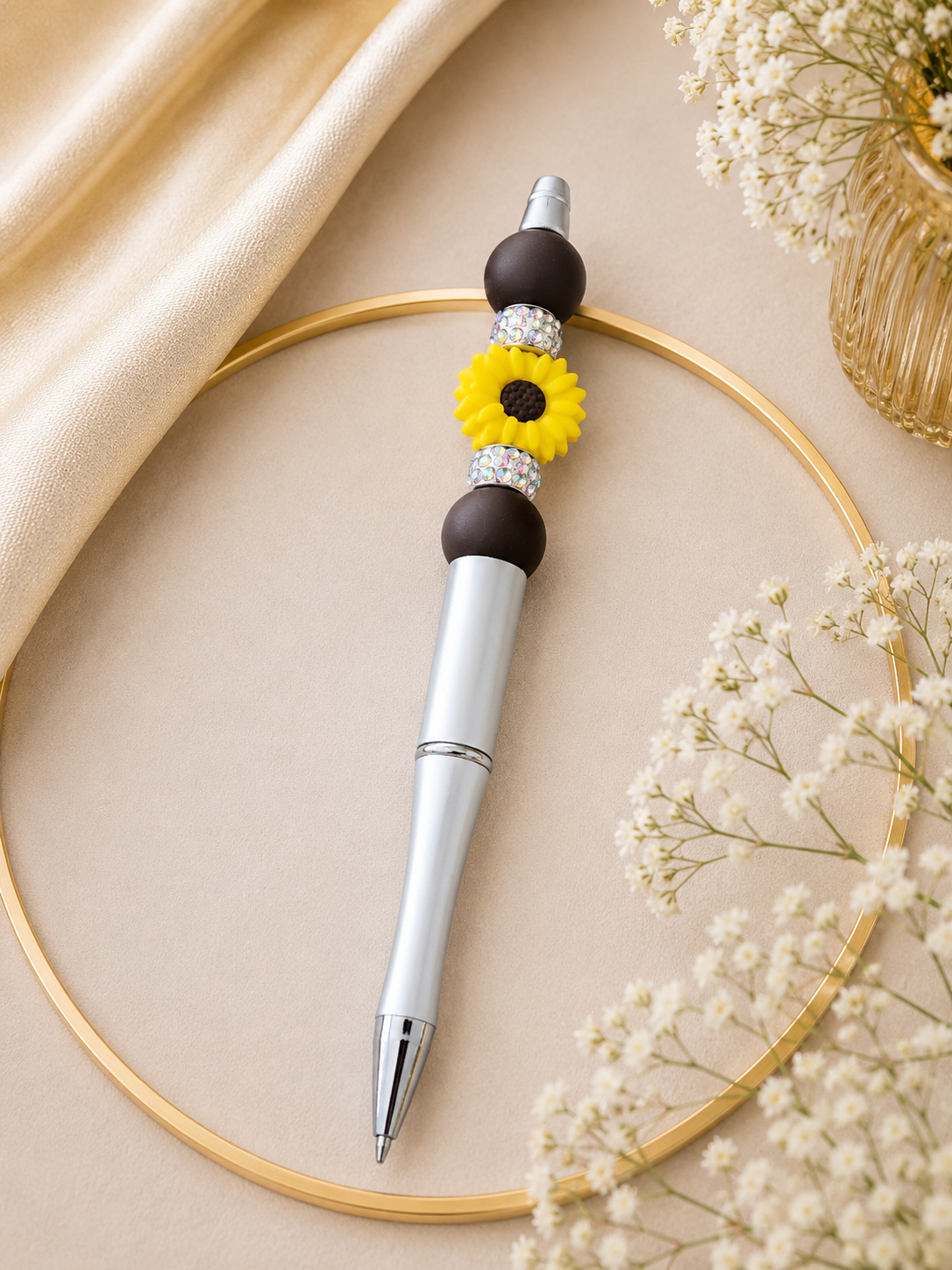 Stylos à Perles En Silicone Fleurs